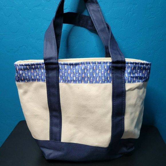 Vineyard Vines Marthas Vineyard Nautical Theme Medium Canvas Tote - Picture 4 of 7